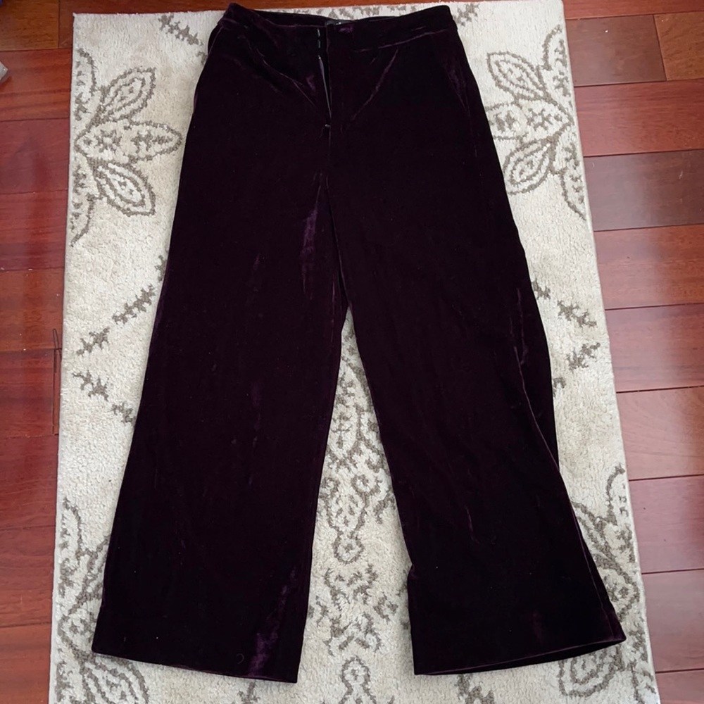 Velour bootcut pants